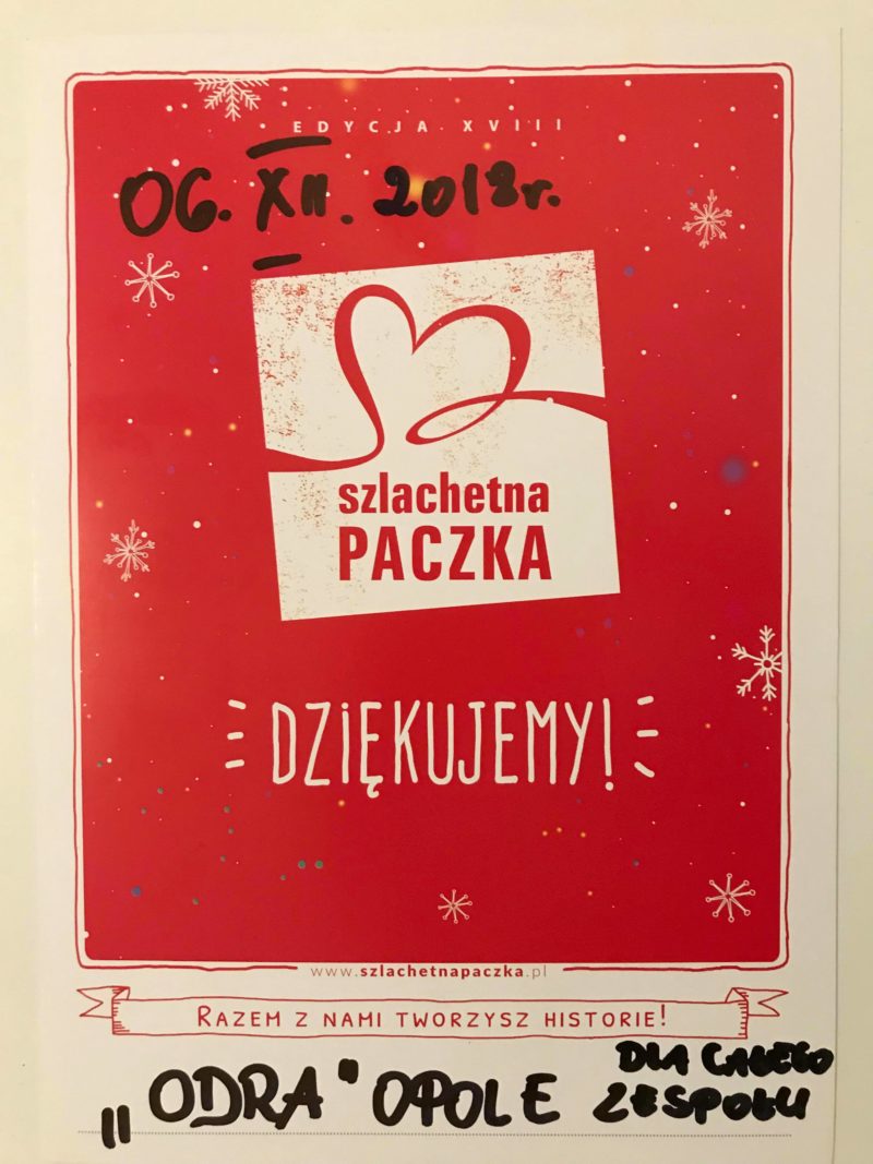 Odra Opole gra… o radosne święta, ze Szlachetną Paczką!