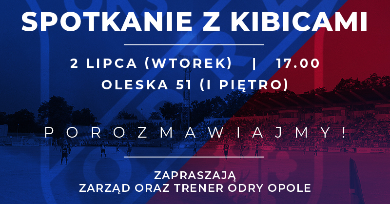 Spotkanie z zarządem i trenerem Odry. Zapraszamy!