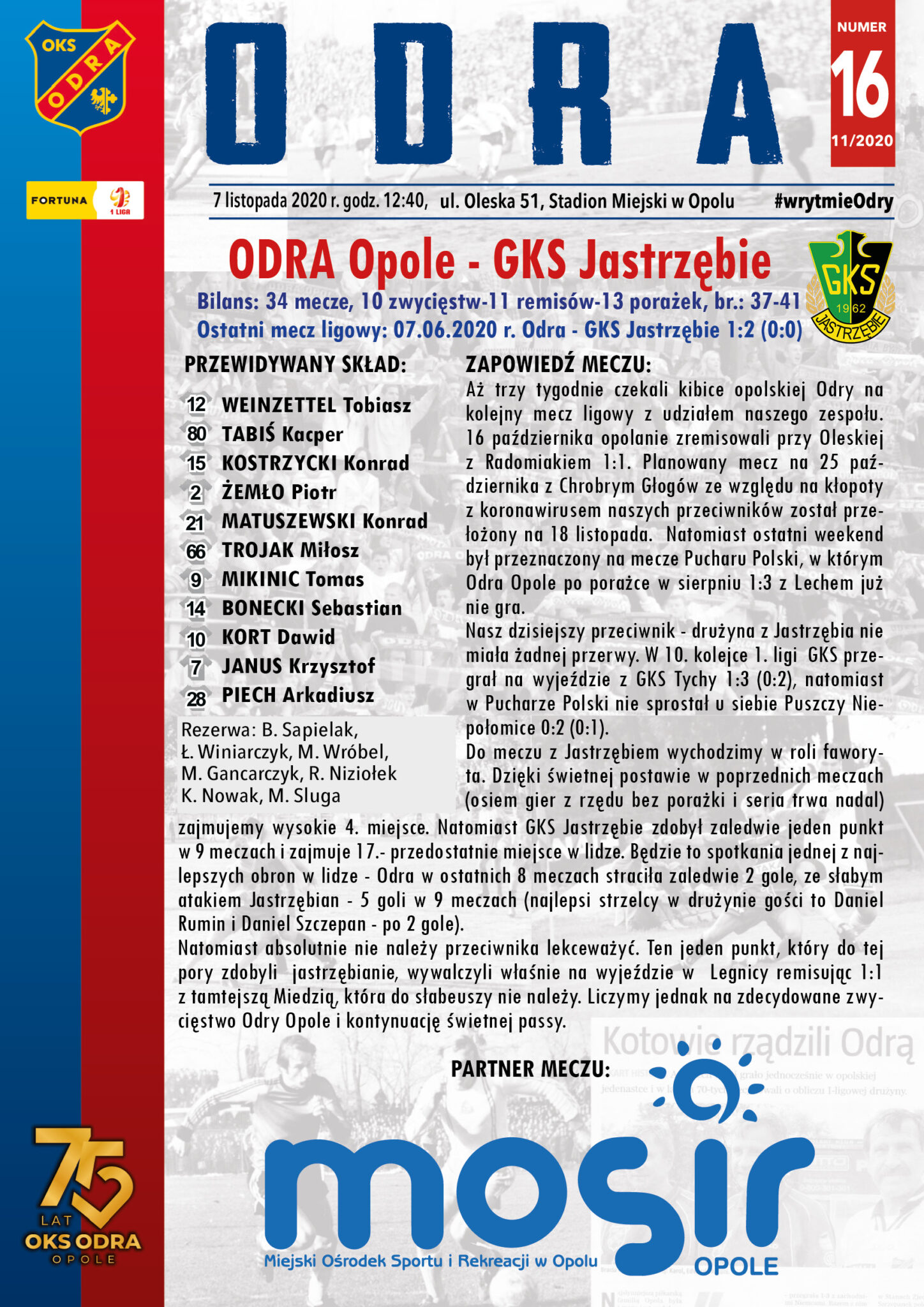 Odra Opole – GKS Jastrzębie