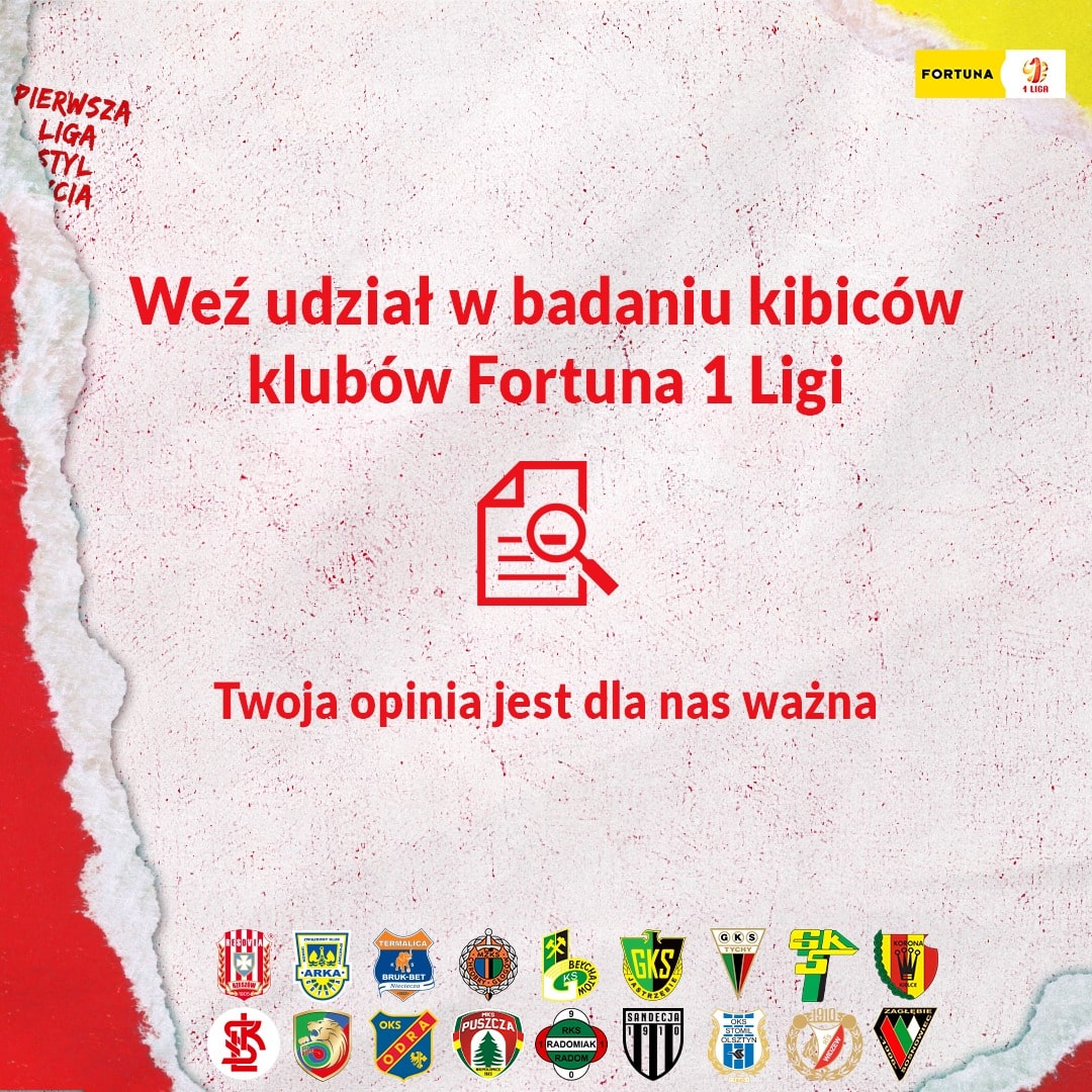 Badanie kibiców klubów Fortuna 1 Ligi – wyraź swoją opinię!