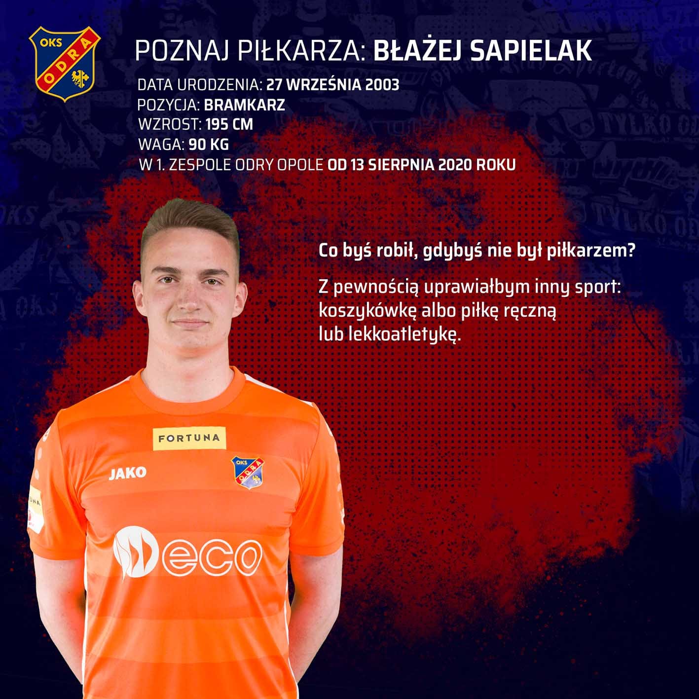 Poznaj piłkarza: Błażej Sapielak