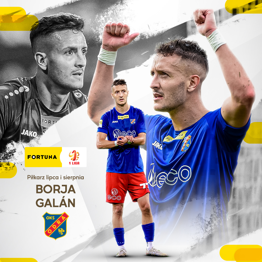 Borja Galán piłkarzem lipca i sierpnia w Fortuna 1 Lidze